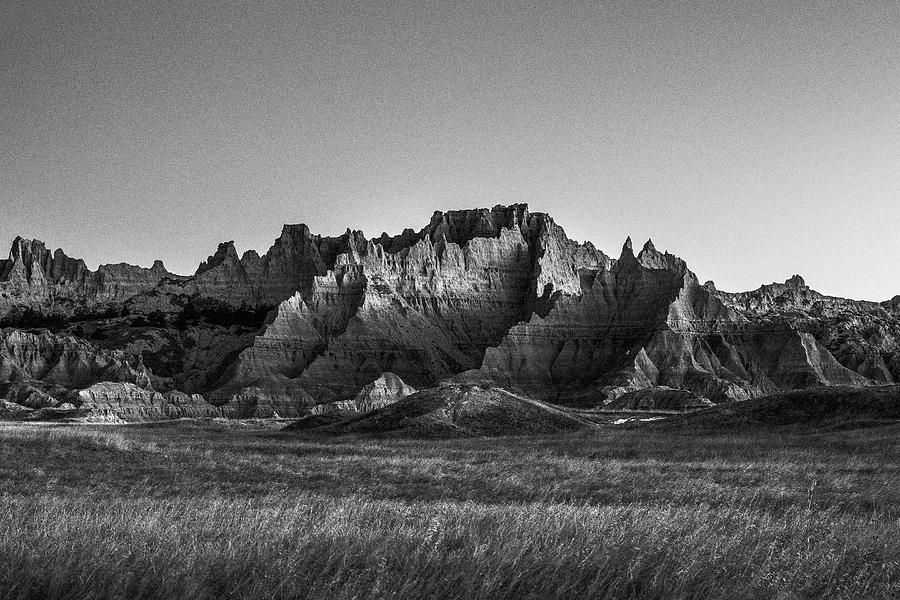 Badlands 1066 Black and White Photograph by Scott Meyer