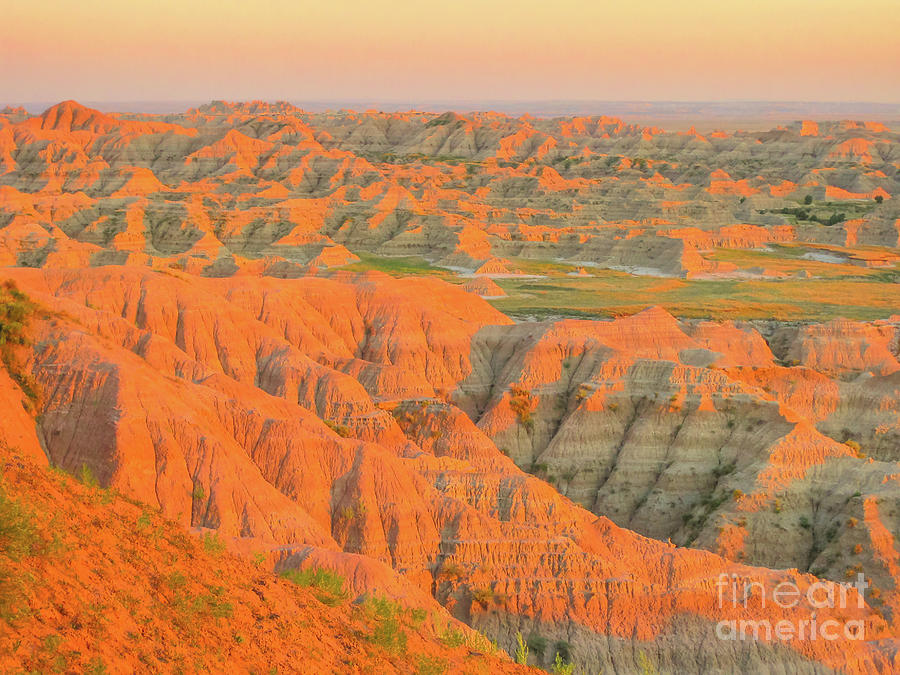 Badlands NP at sunset Photograph by Benny Marty