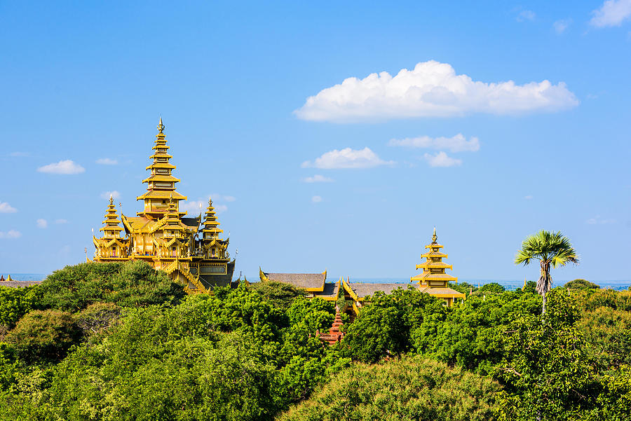 Tree Photograph - Bagan, Myanmar Royal Palace by Sean Pavone