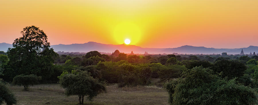 Bagan sunset Photograph by Ann Moore