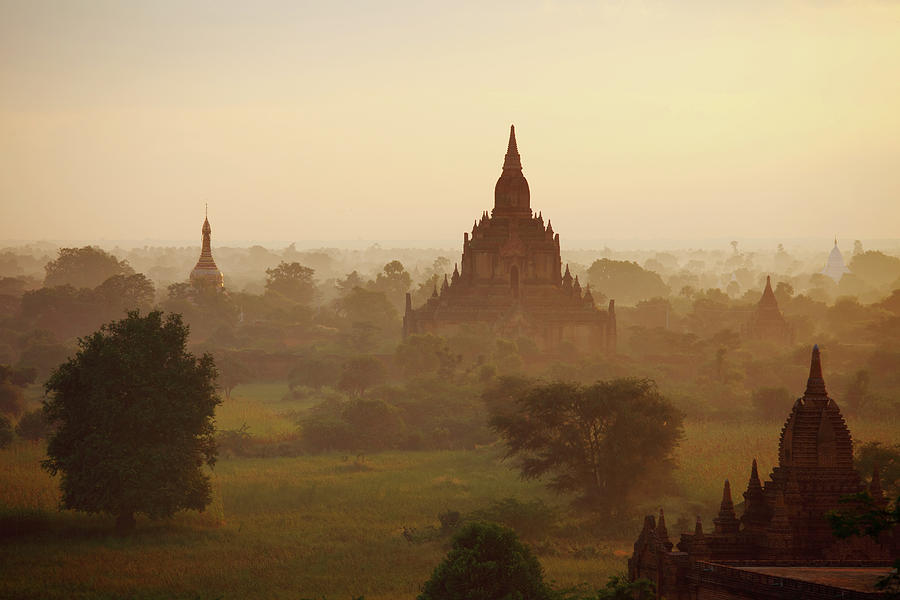 Bagan Temple Field Just After Sunrise Photograph by Arturbo