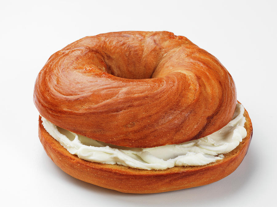 Bagel With Cream Cheese Photograph by Jim Scherer
