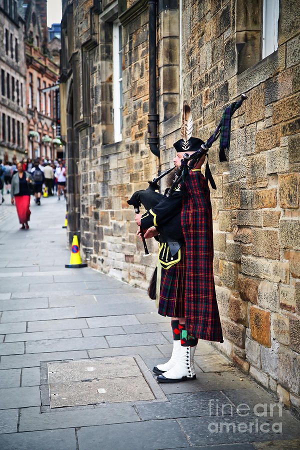 Bagpipper in Edinburgh Photograph by Bruce Block