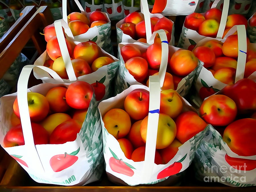 Bags Of Apples Digital Art by Ed Weidman - Pixels