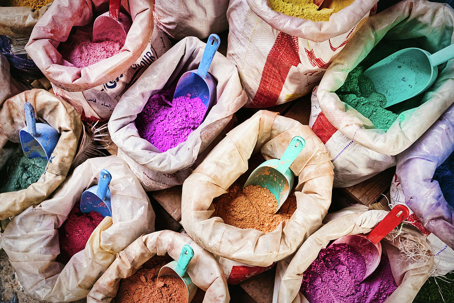 Bags of Dye - Morocco Photograph by Stuart Litoff