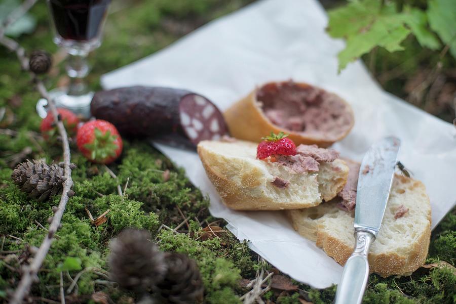 Baguette With Liver Sausage And Red Sausage Photograph by Angelika Grossmann