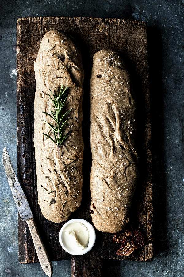 Baguettes With Rosemary And Fleur De Sel Photograph by Dees Kche