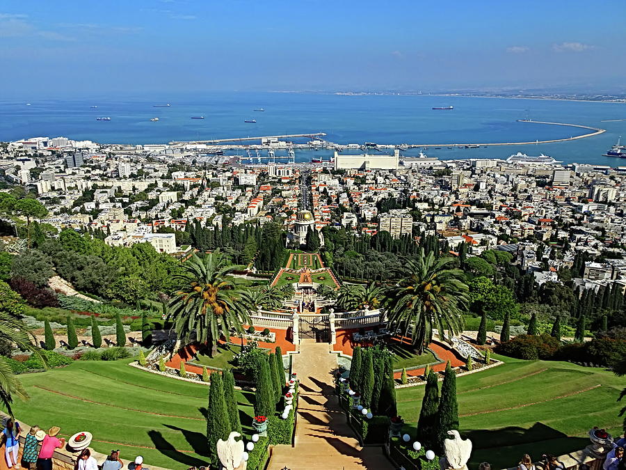 Bahai Shrine and Gardens, Haifa, Israel Photograph by Lyuba Filatova