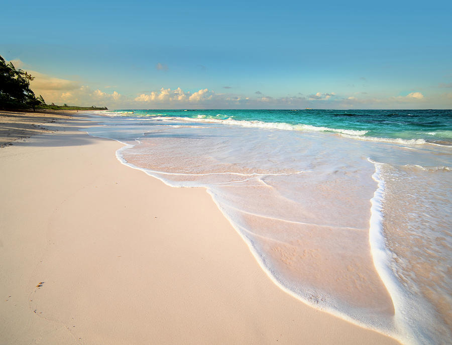 Bahamas, Cat Island, Atlantic Ocean, Ocean Drive Beach. Wave Design Digital Art by Paolo Giocoso