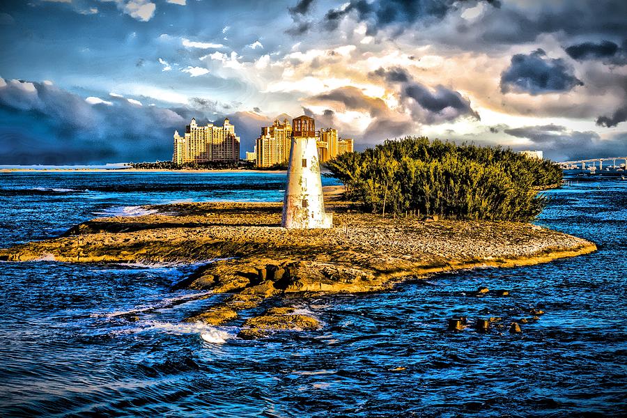 Bahamas Lighthouse with Resort Photograph by Darryl Brooks
