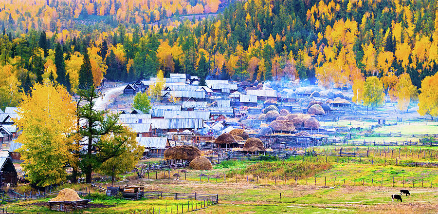 Baihaba Village In Beautiful Morning Photograph by Feng Wei Photography