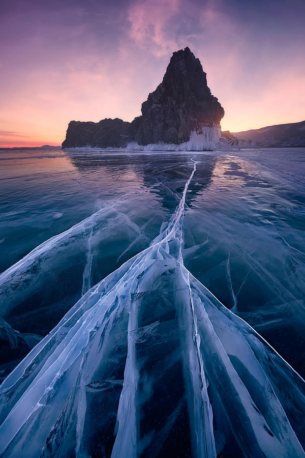 Winter Photograph - Baikal Sunset by Javier De La Torre