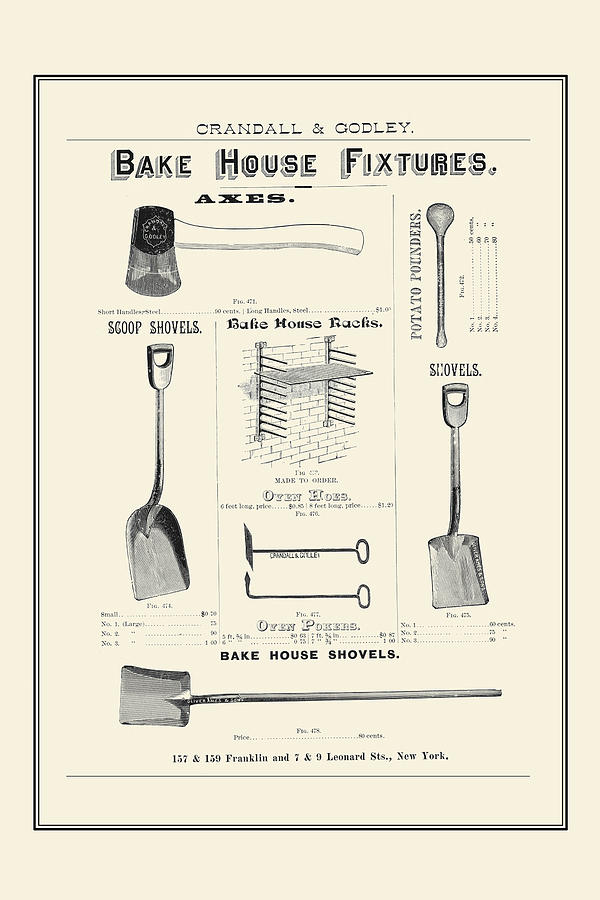 Bake House Fixtures - Axes & Shovels Painting by Unknown