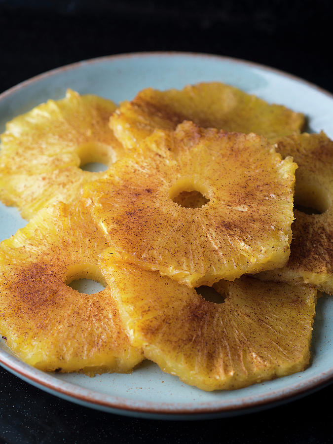 Baked Ananas Rings With Cinnamon, Brown Sugar And Orange Liqueur Photograph by Sofya Bolotina