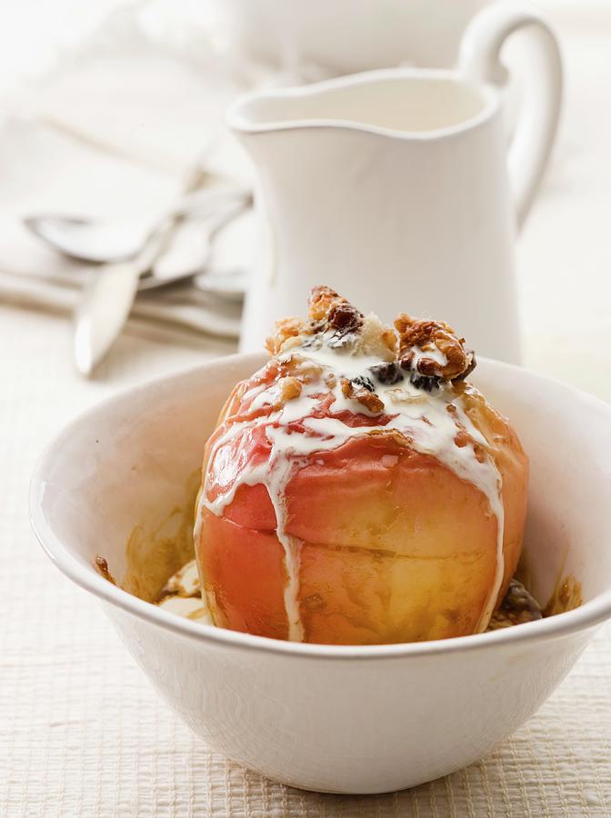 Baked Apple With Custard Photograph by Lingwood, William