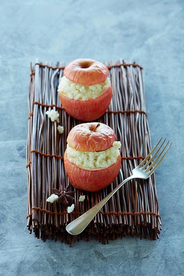 Baked Apples Filled With Rice Pudding Photograph by Rafael Pranschke