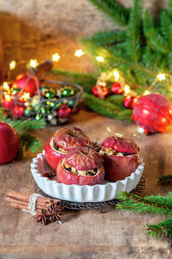 Baked Apples For Christmas Photograph by Irina Meliukh