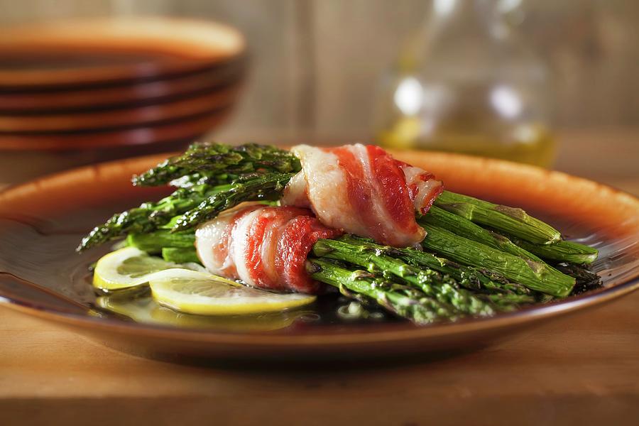 Baked Bacon Wrapped Asparagus Photograph by Crudo, George