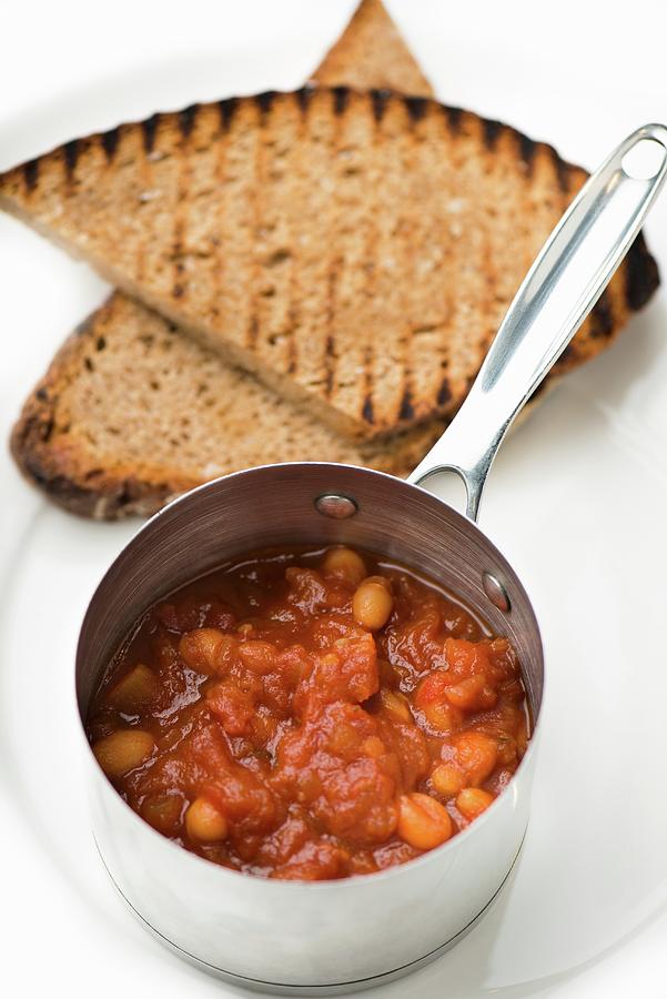 Baked Beans With Bread Photograph by Komar