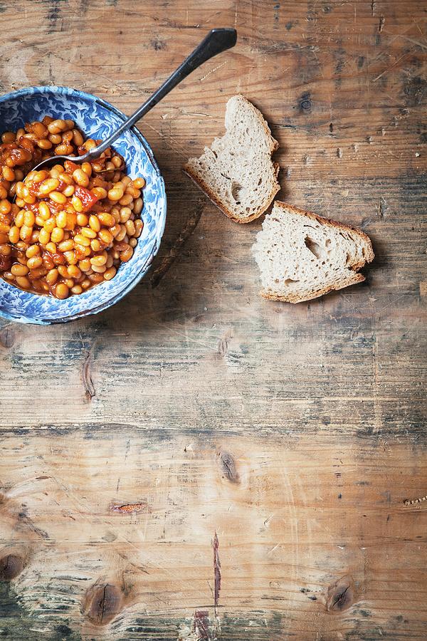 Baked Beans With Bread vegan Photograph by Elisabeth Von Plnitz-eisfeld