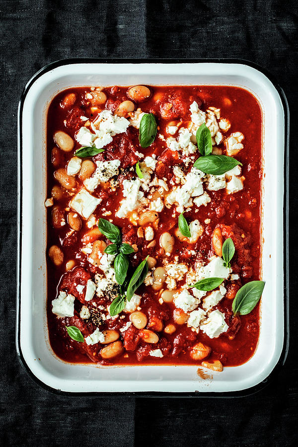 Baked Beans With Feta Cheese Photograph by Simone Neufing