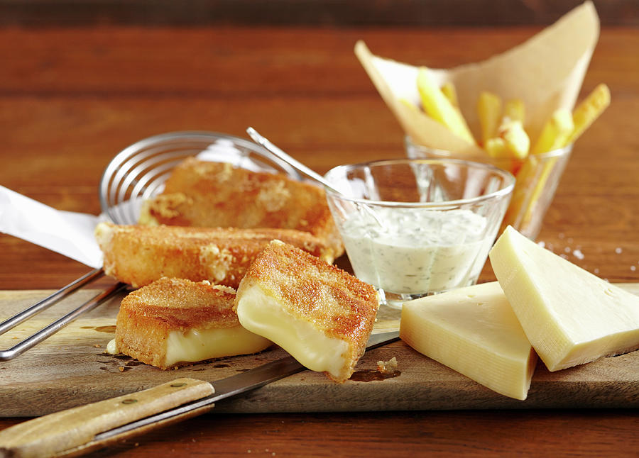 Baked Cheese With Tartare Sauce And French Fries czech Republic Photograph by Teubner Foodfoto