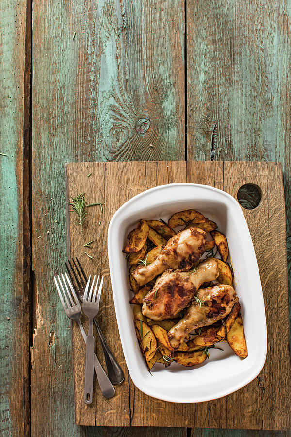 Baked Chicken With Baked Tomatoes Photograph by Mateusz Siuta
