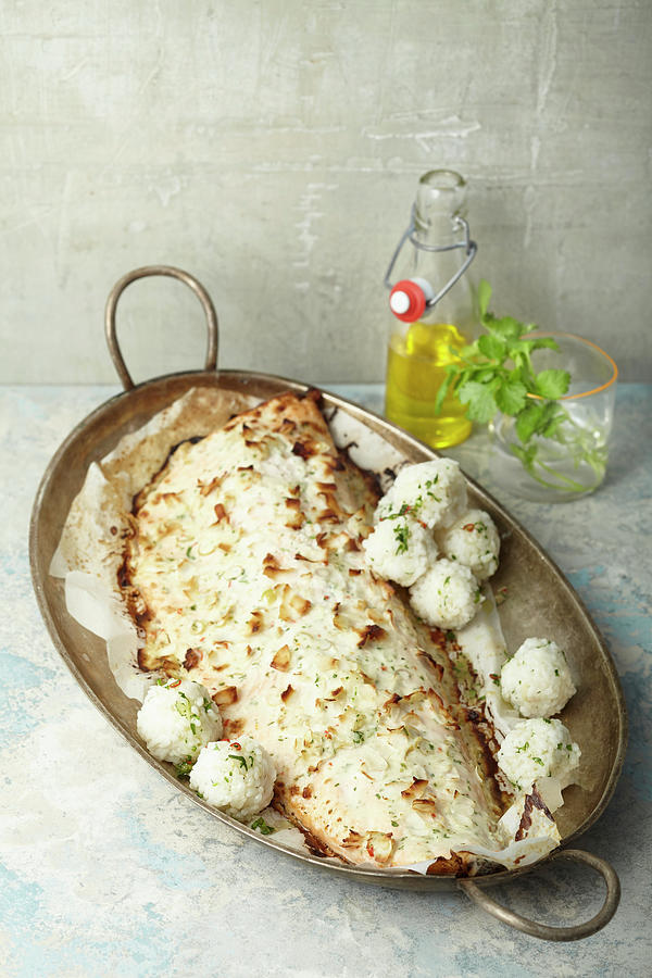Baked Coconut Salmon With Rice Balls Photograph by Ulrike Holsten / Stockfood Studios