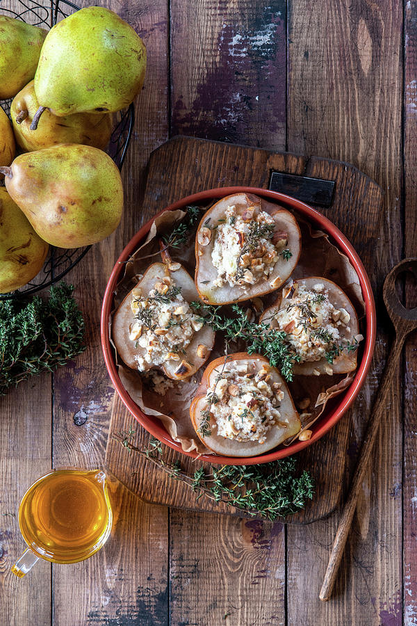 Baked Pears With Cottage Cheese And Honey Photograph by Irina Meliukh