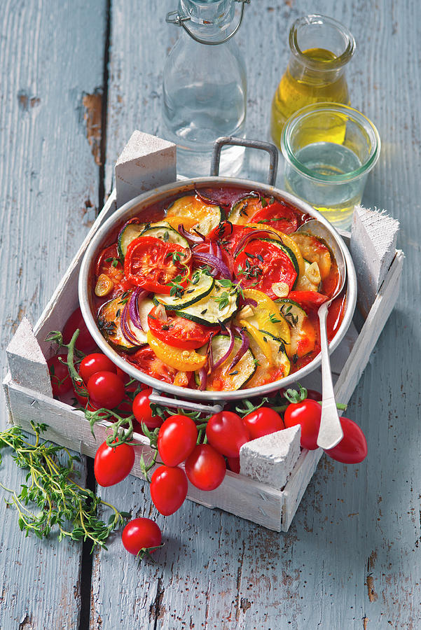 Baked Ratatouille With Thyme Photograph by Alena Hrbkov