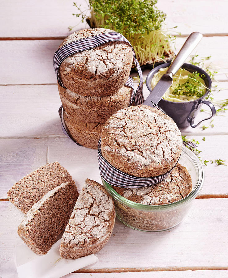 Baked Yeast Bread With Buckwheat And Popped Amaranth In A Glass Photograph by Teubner Foodfoto