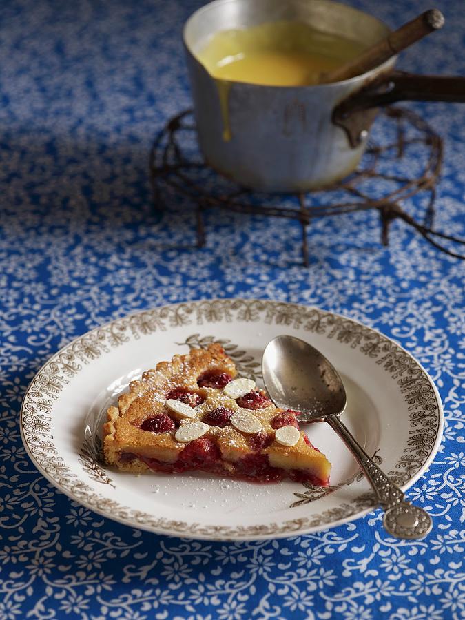 Bakewell Tart almond Cake With Cherries, England Photograph by Lauren Mclean