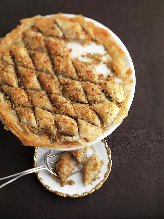 Baklava puff Pastry Cake With A Nut Filling, Turkey Photograph by Joerg Lehmann