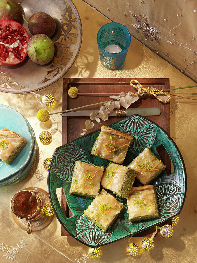 Baklava With Pistachios For Christmas Photograph by Jan-peter Westermann