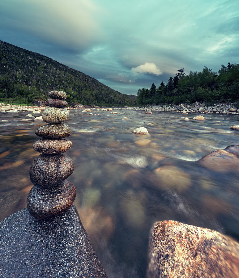 Balance In The River Photograph by Shaunl