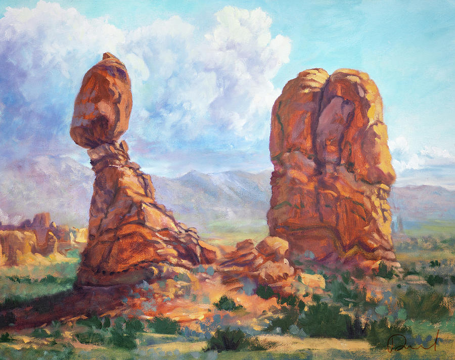 Balanced Rock, Arches National Park Painting by Daniel Hills