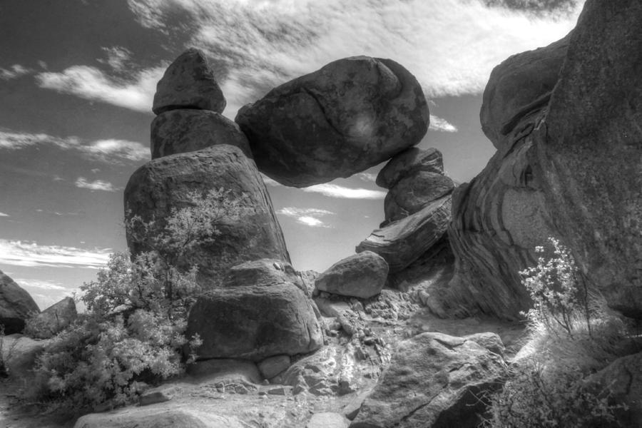 Balanced Rock Big Bend Grapevine Infrared Photograph by Jane Linders