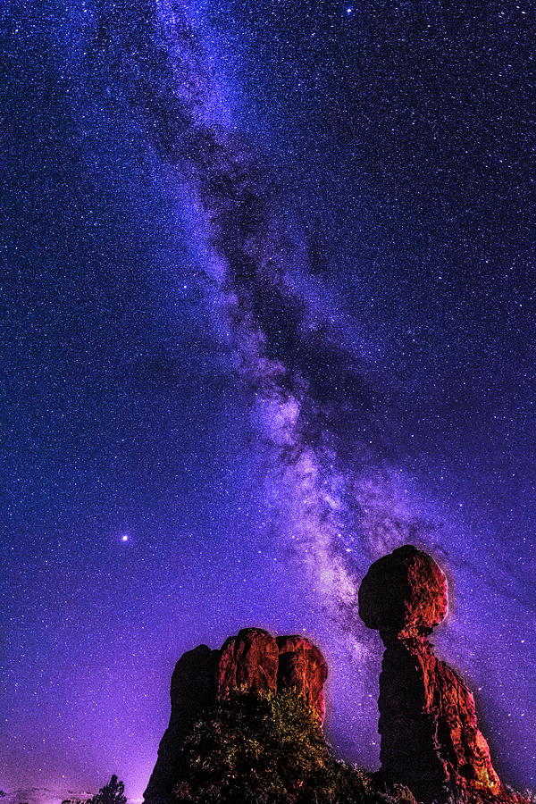 Balanced Rock Milky Way Photograph by Paul LeSage