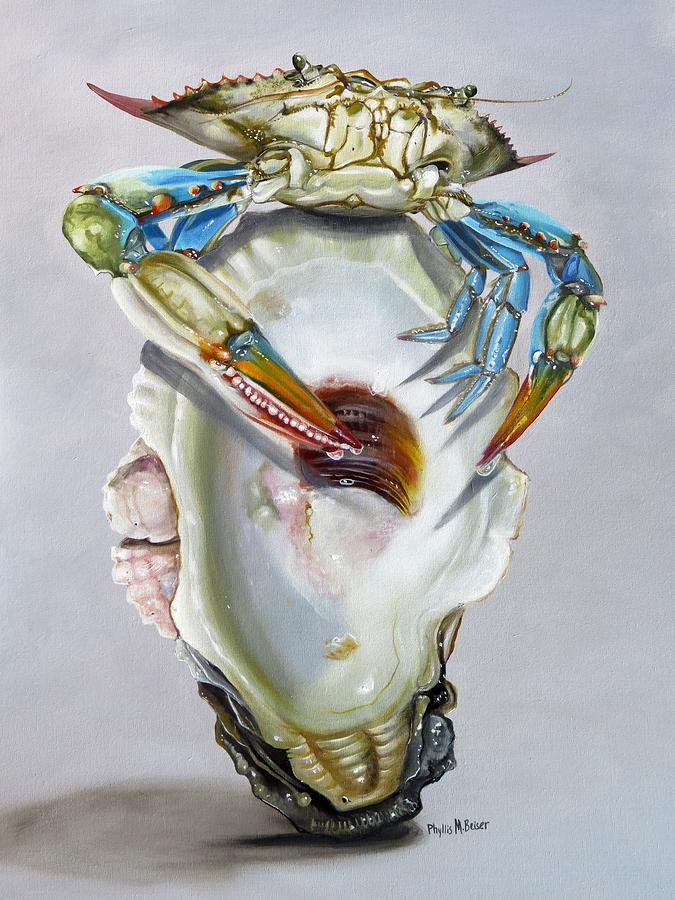 Crab Painting - Balancing Act by Phyllis Beiser Crab Painting - Balancing Act by Phyllis Beiser