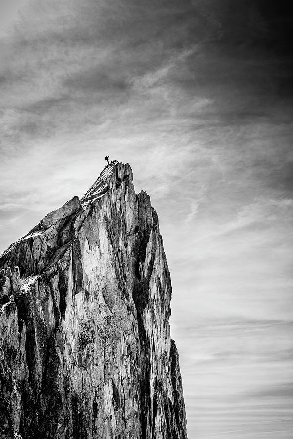 Black And White Photograph - Balancing Between Earth And Sky by Thomas Vuillaume
