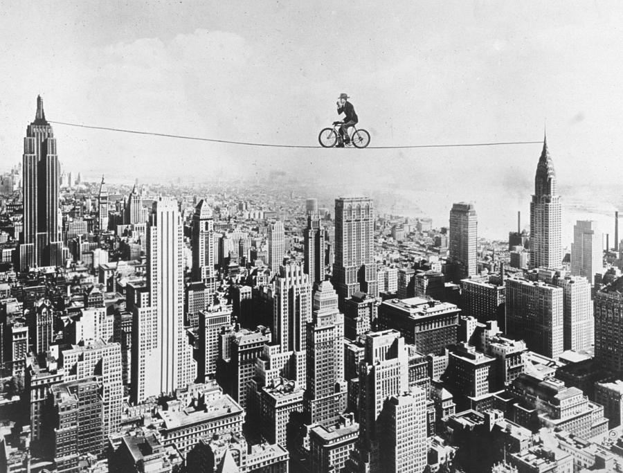 Balancing Biker Photograph by American Stock Archive