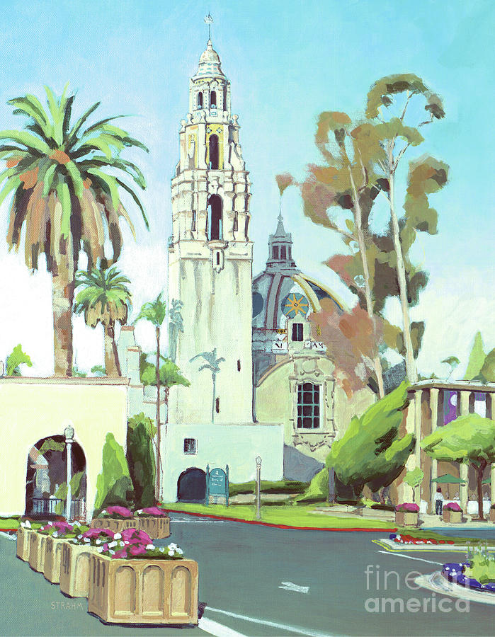Balboa Park San Diego California Painting by Paul Strahm