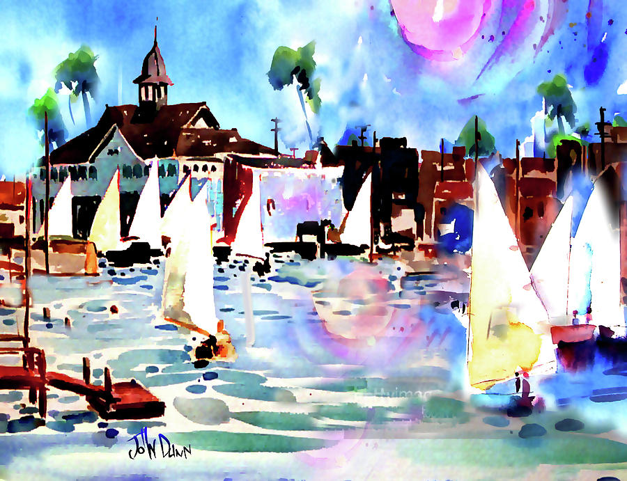 Balboa Pavilion Colors Painting by John Dunn