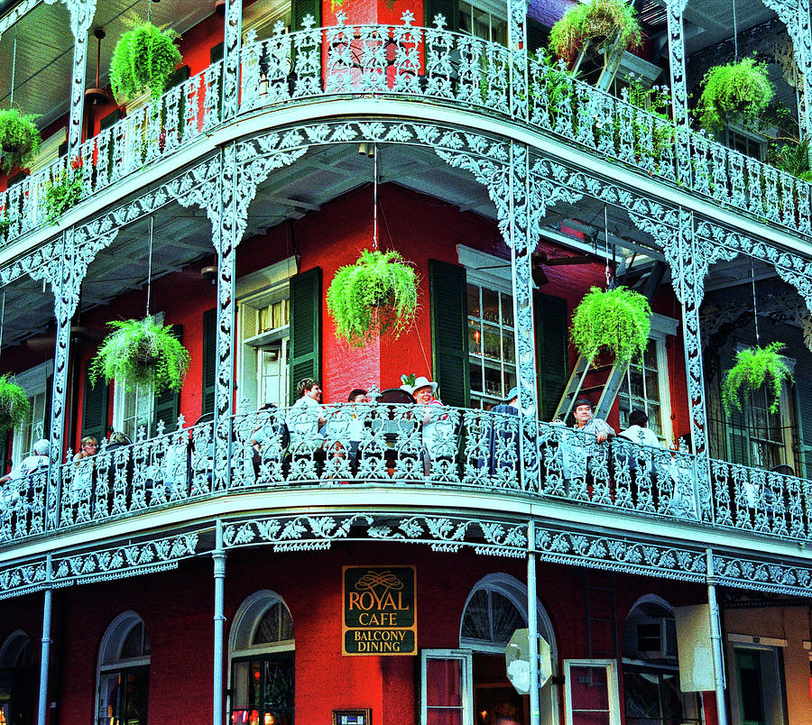Royal Cafe Balcony - New Orleans Photograph by Allen Beatty