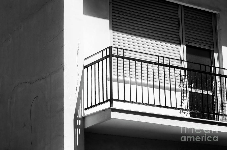 Balcony Noir Infrared in Sorrento Photograph by John Rizzuto