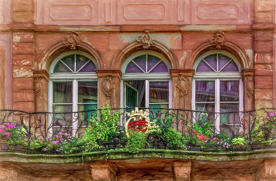 Balcony Overlooking Market Square, Mainz Photograph by Marcy Wielfaert