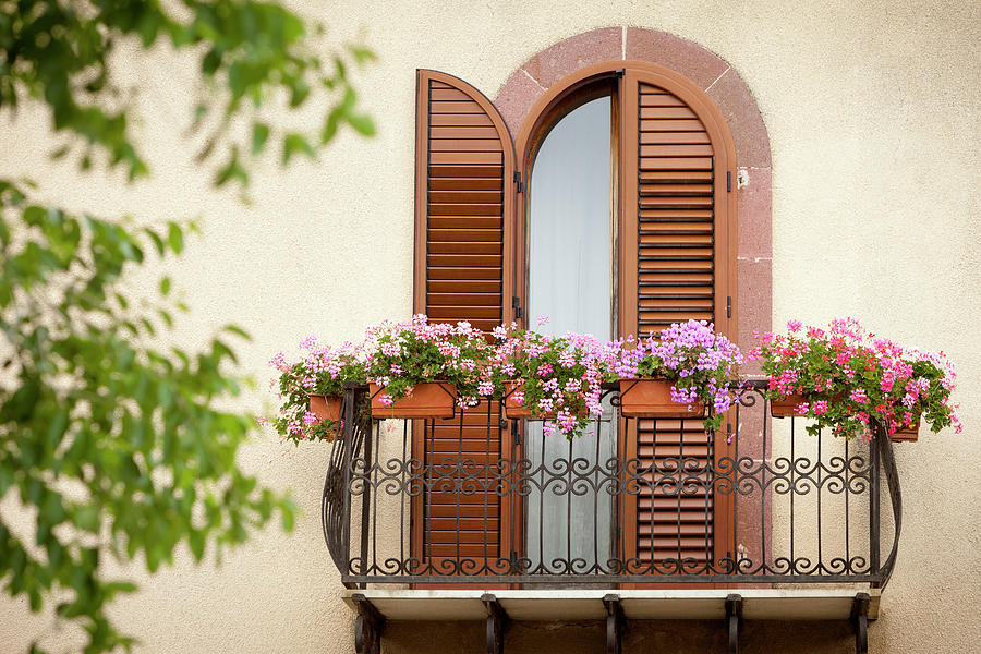 Balcony With Flowers Photograph by Visualcommunications