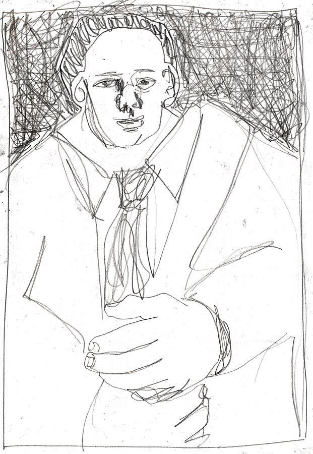 Bald man Drawing by Edgeworth Johnstone