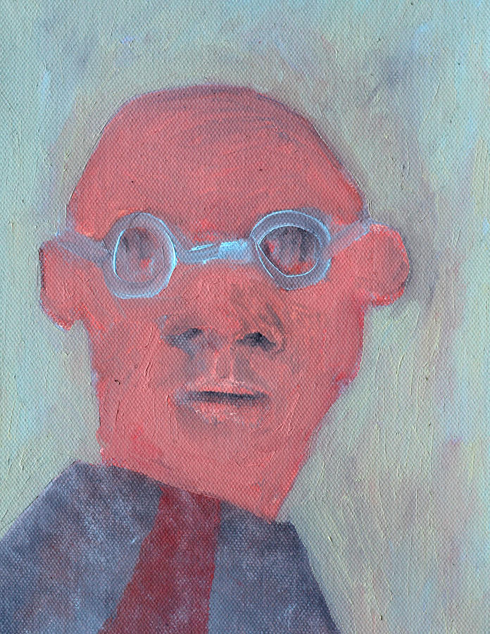Bald man in glasses Painting by Edgeworth Johnstone