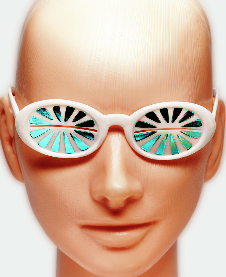 Goggle Drawing - Bald Mannequin Wearing Sunglasses by CSA Images